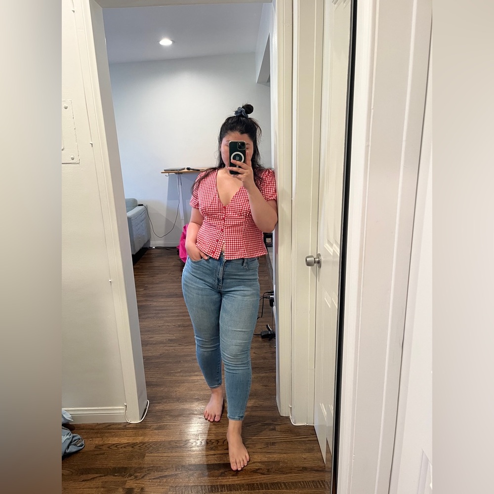 American Eagle light blue next level stretch super high waisted skinny jeans
